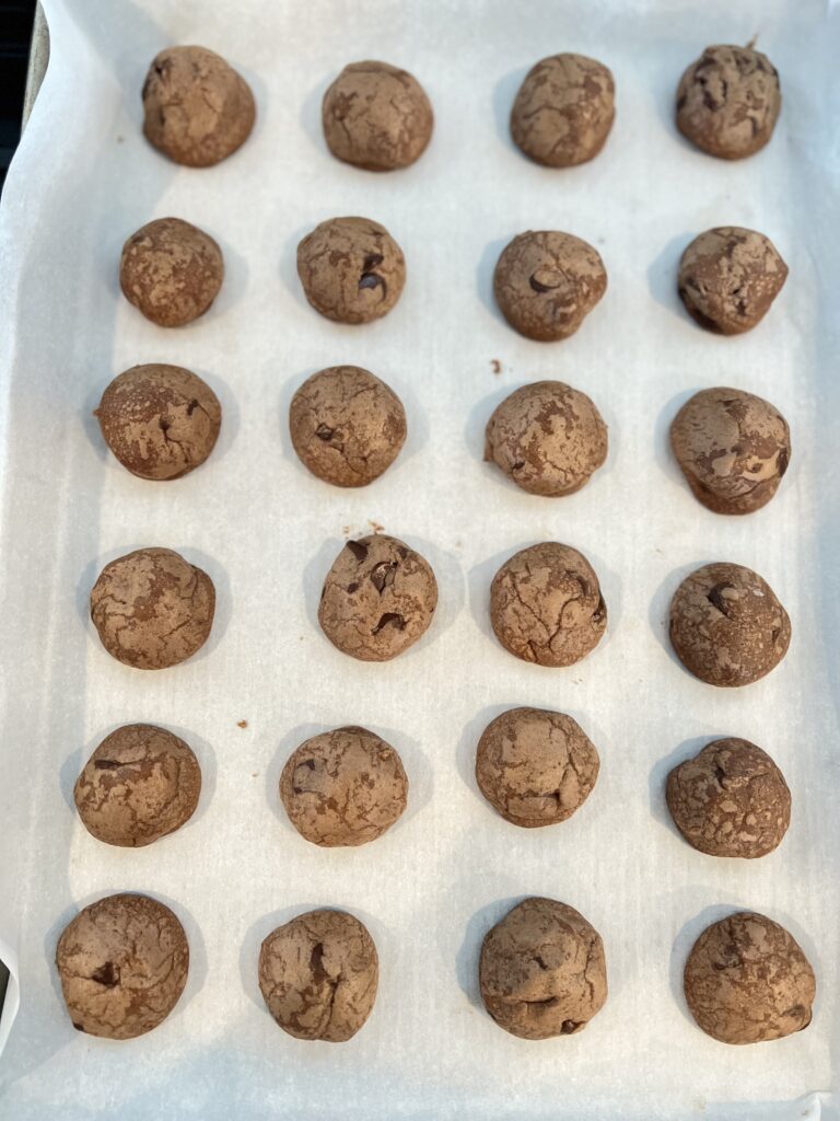Double Chocolate Truffle Cookies [eggless, nut free]