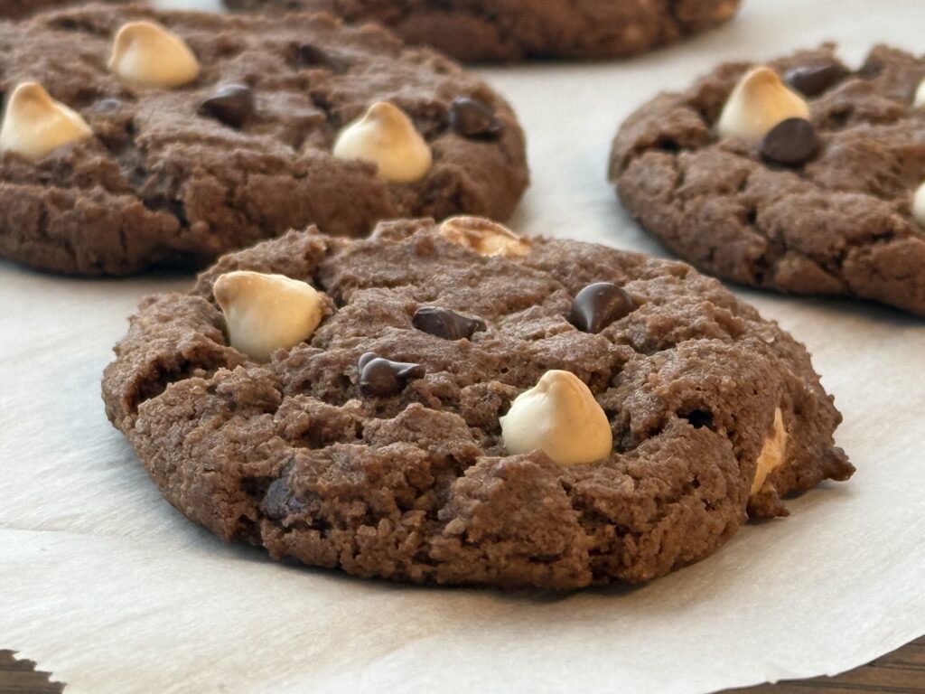 eggless Chocolate Cookies with White Chips
