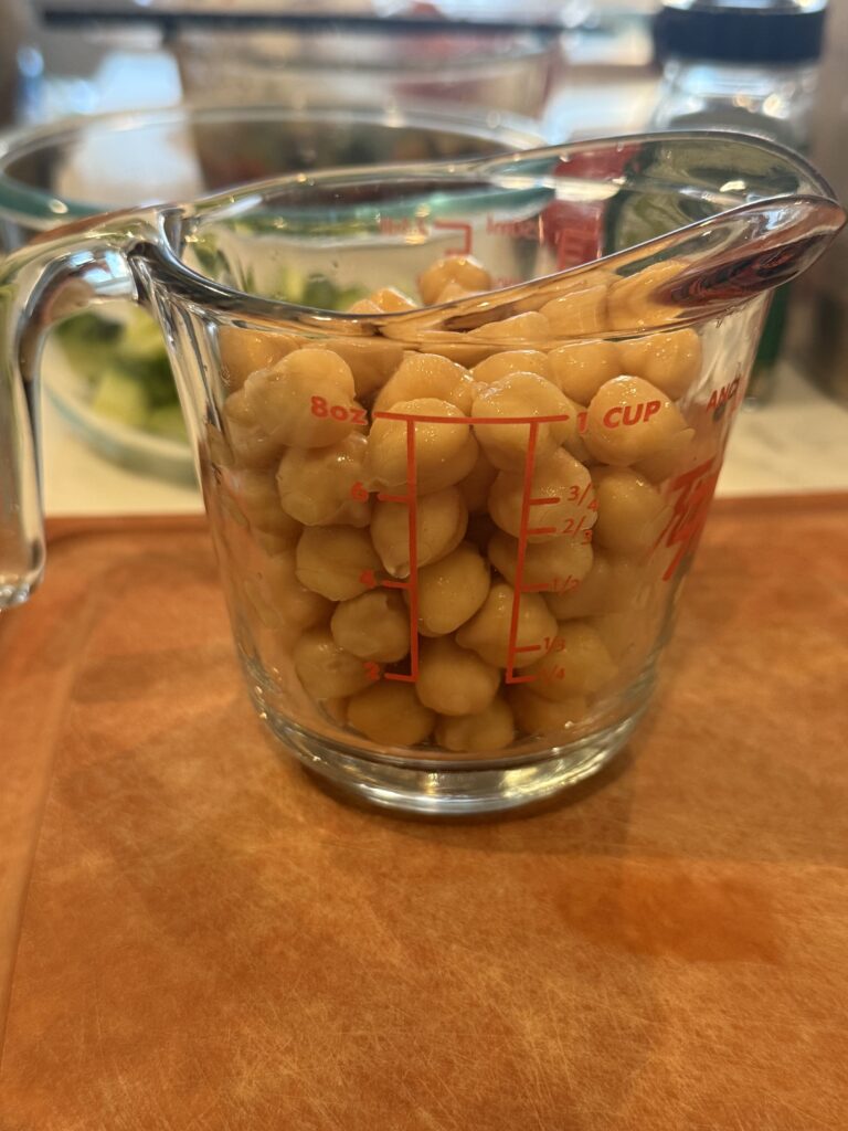 Chickpea salad from scratch